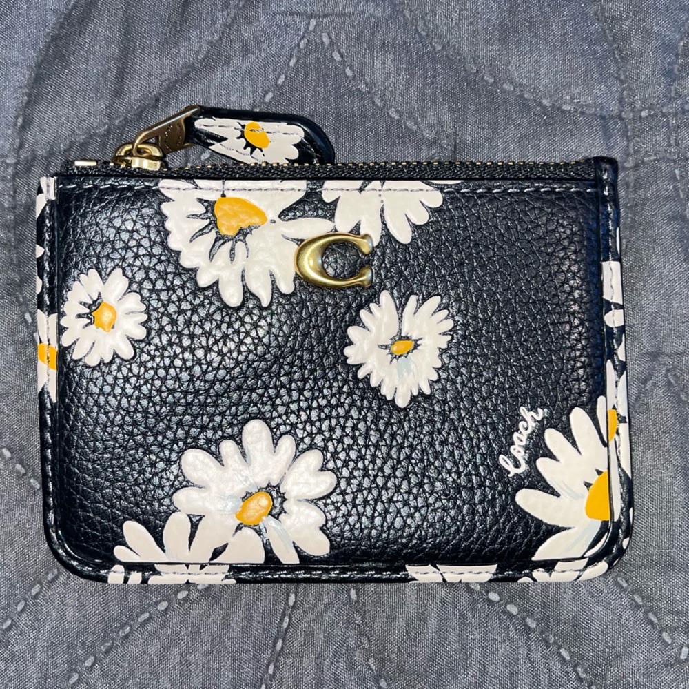 *LIKE NEW* COACH MINI SKINNY ID CASE W/FLORAL PRINT